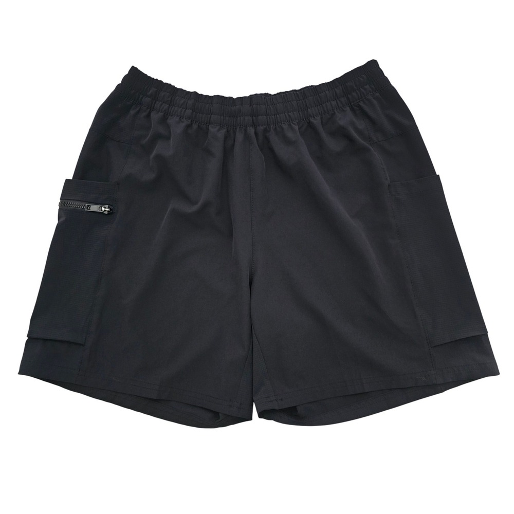 Apana Women's Black Performance Athletic Shorts Zipper Cargo Pocket L
